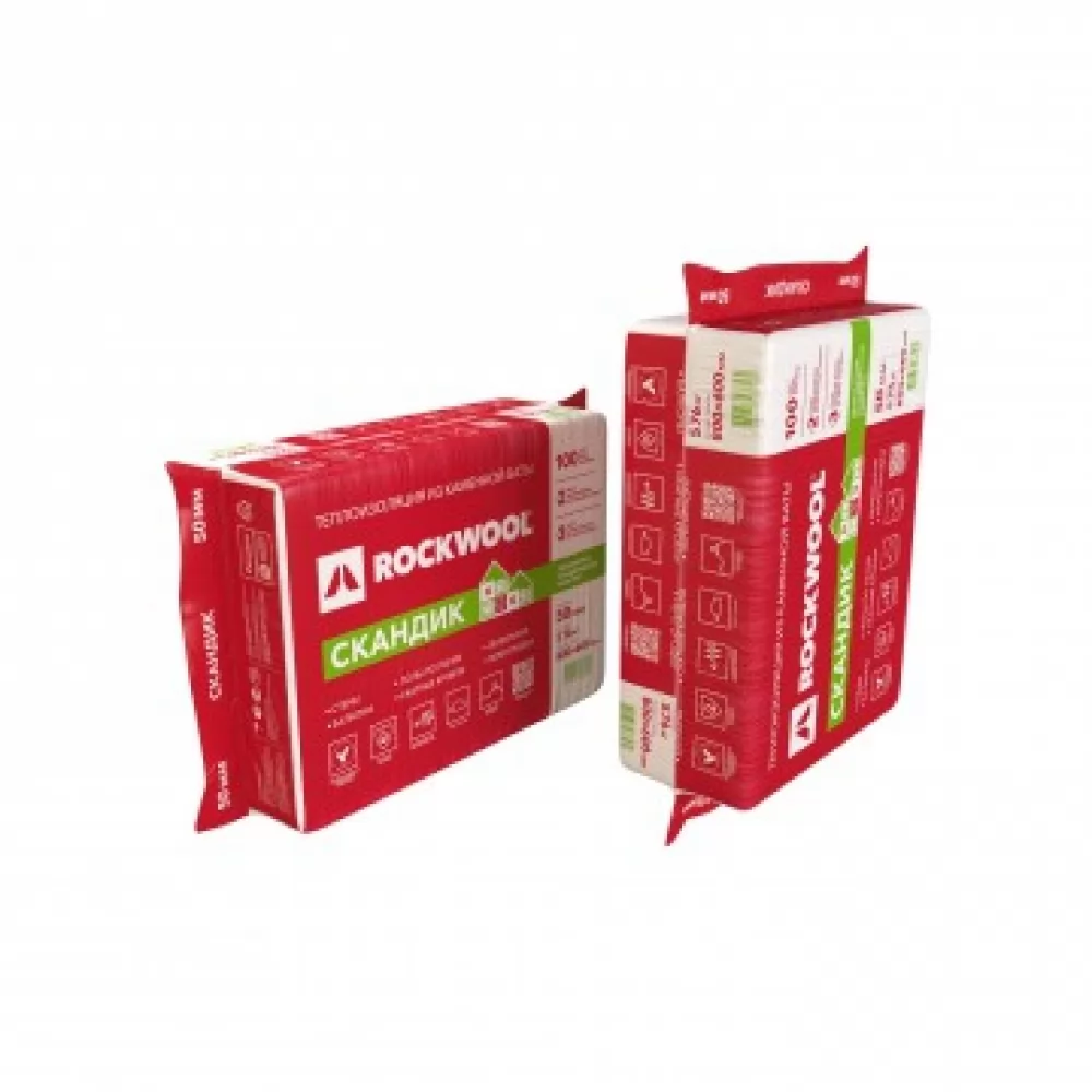 Утеплитель Rockwool Лайт Баттс Скандик, 100 мм Минеральная вата